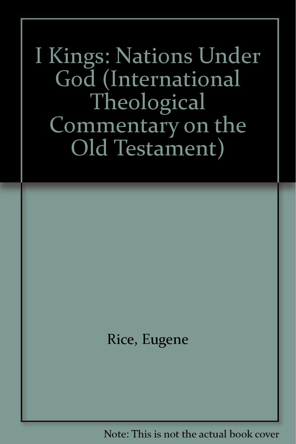 I Kings: Nations Under God (International Theological Commentary on the Old Testament) Religion & Esotericism