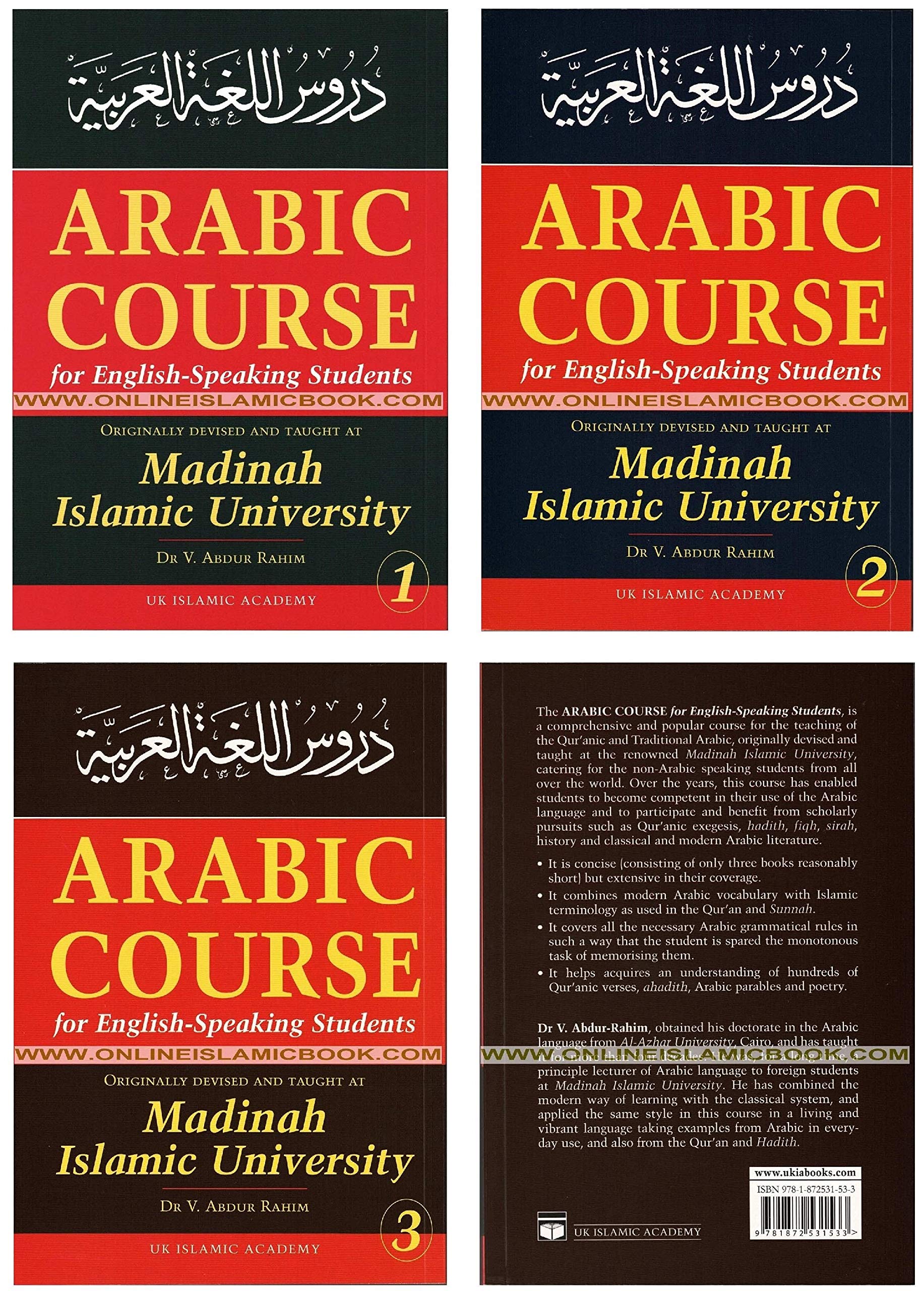 Arabic Course for English Speaking Students - Madina Islamic University 3 Volumes Set Children's books