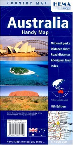 Australia Handy Map: Includes City maps. National parks, Distance Chart, Road distances, Index (Hema Maps International) Maps & Plans