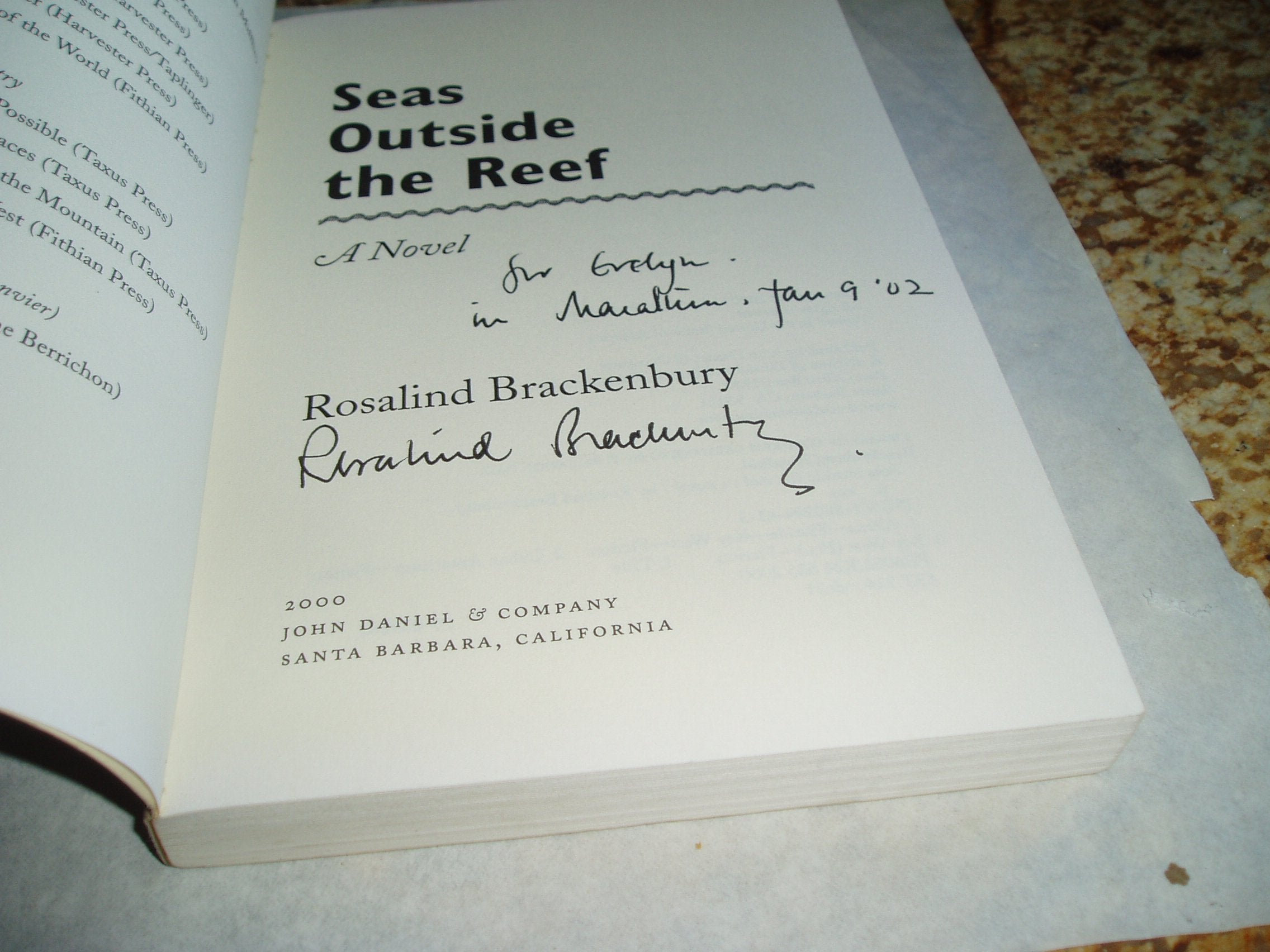 Seas Outside the Reef: A Novel book
