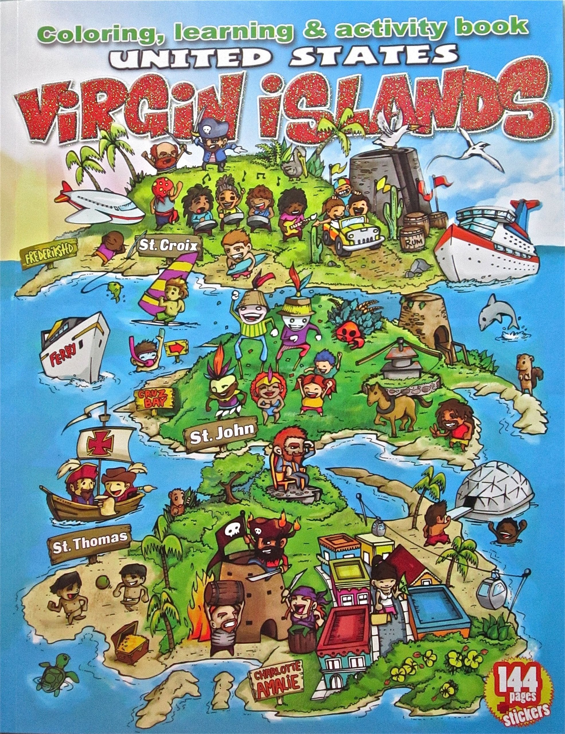 Children's Coloring, Learning & Activity Book United States Virgin Islands ( USVI ) St. Thomas, St. Croix and St. John Children's books