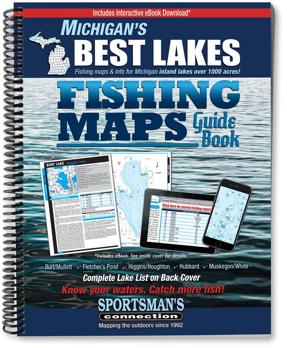 Michigan's Best Lakes Fishing Map Guide (Fishing Maps Guide Book) Learning & Reference