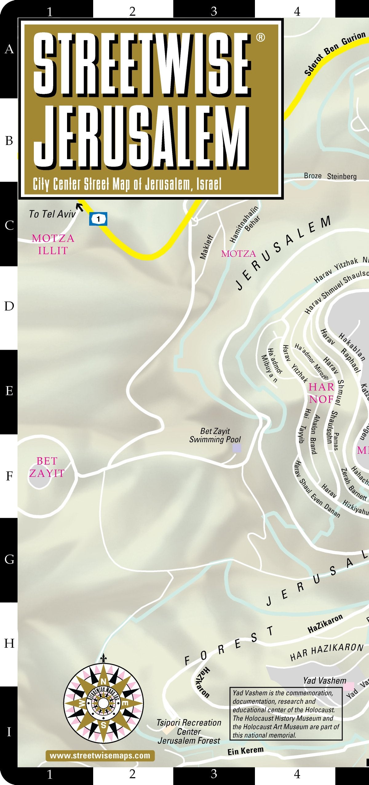 Streetwise Jerusalem: City Center Street Map of Jerusalem Israel book