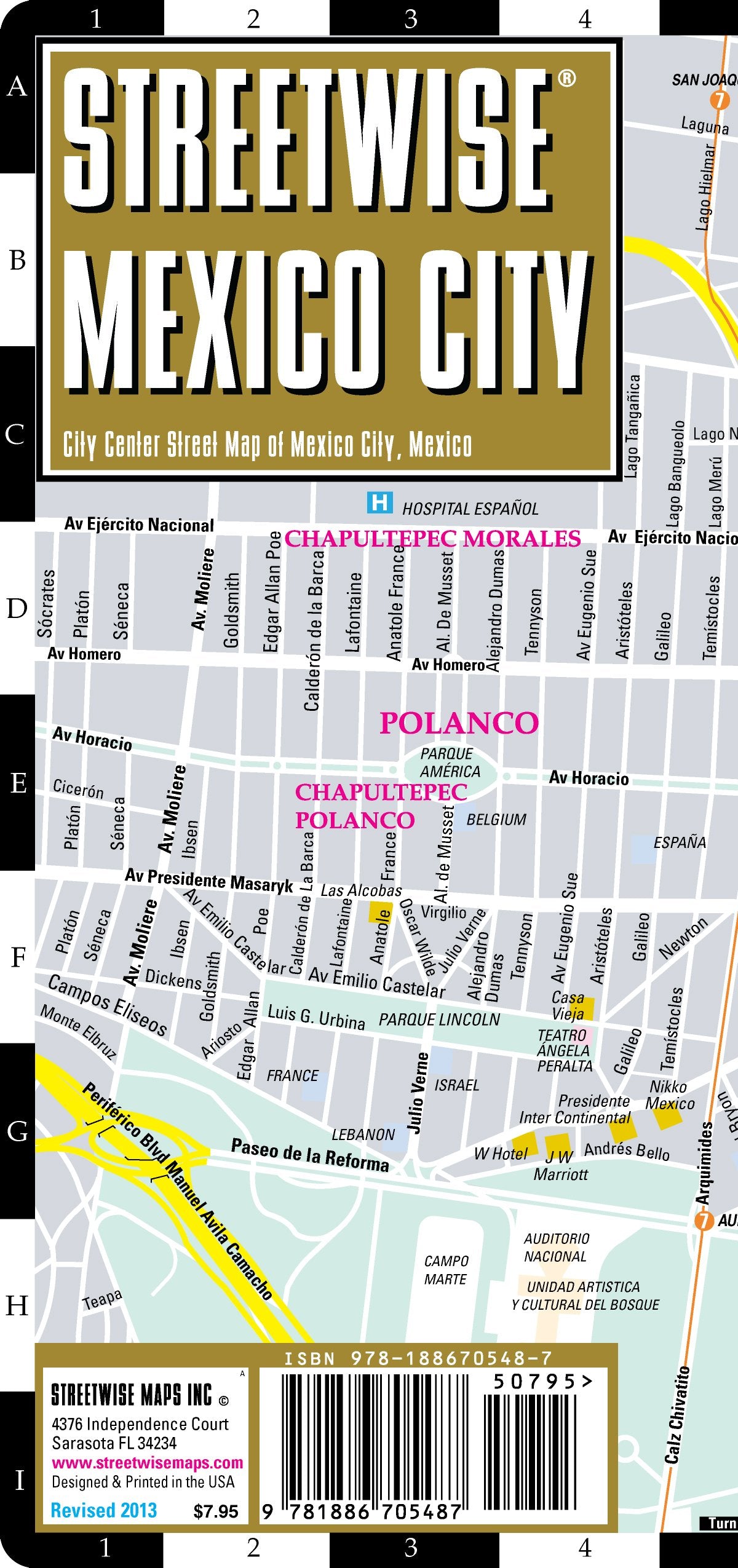 Streetwise Mexico City: City Center Street Map of Mexico City, Mexico Maps & Plans