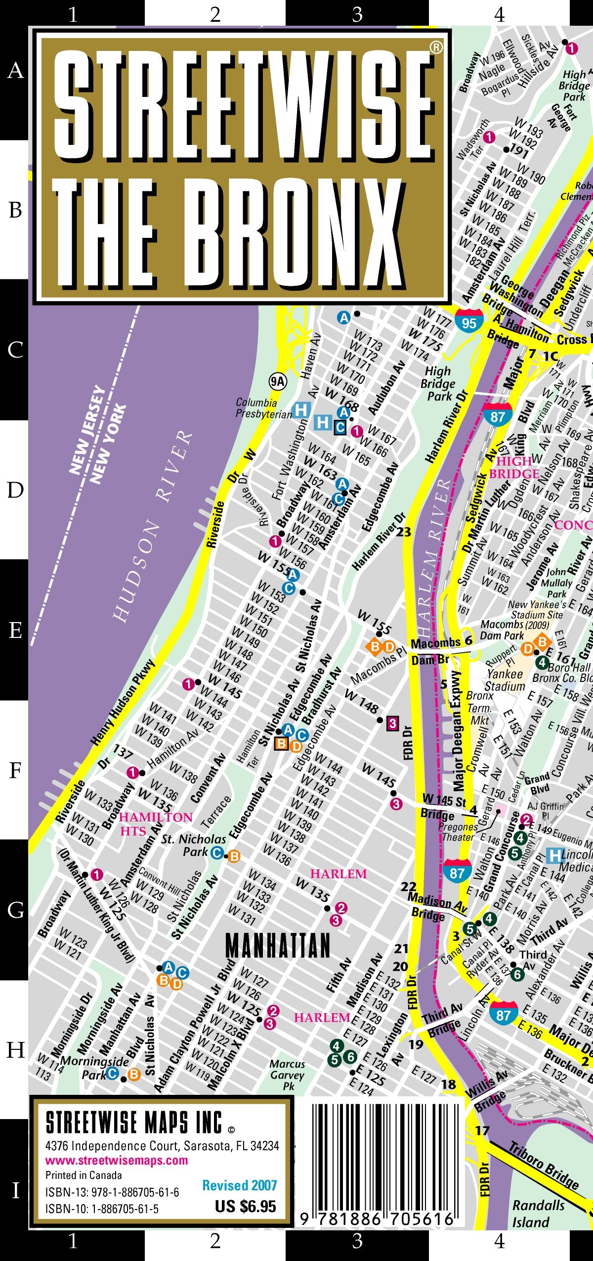 Streetwise the Bronx: City Center Street Map of the Bronx, New York Maps & Plans