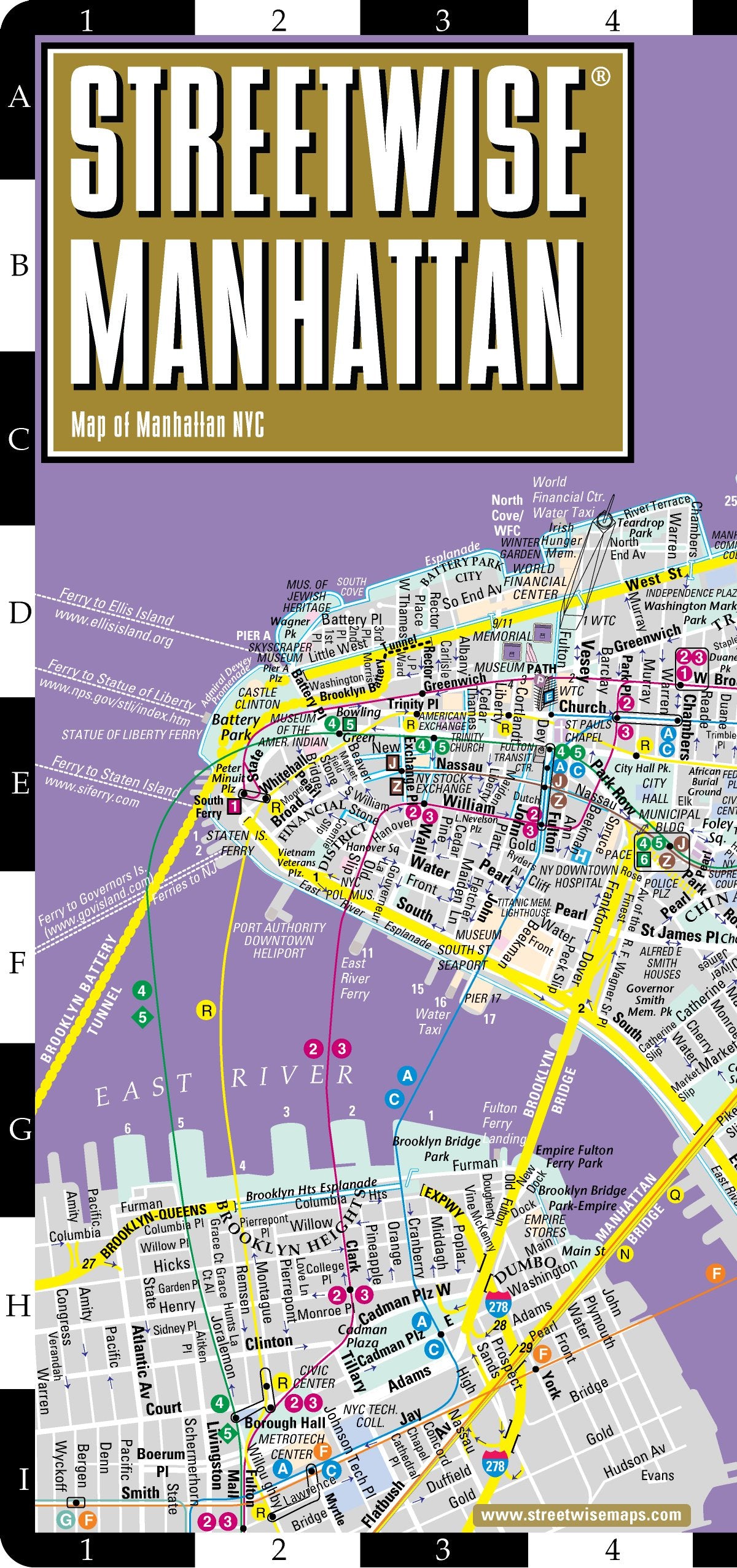 Streetwise Manhattan: City Center Street Map of Manhattan, New York Maps & Plans