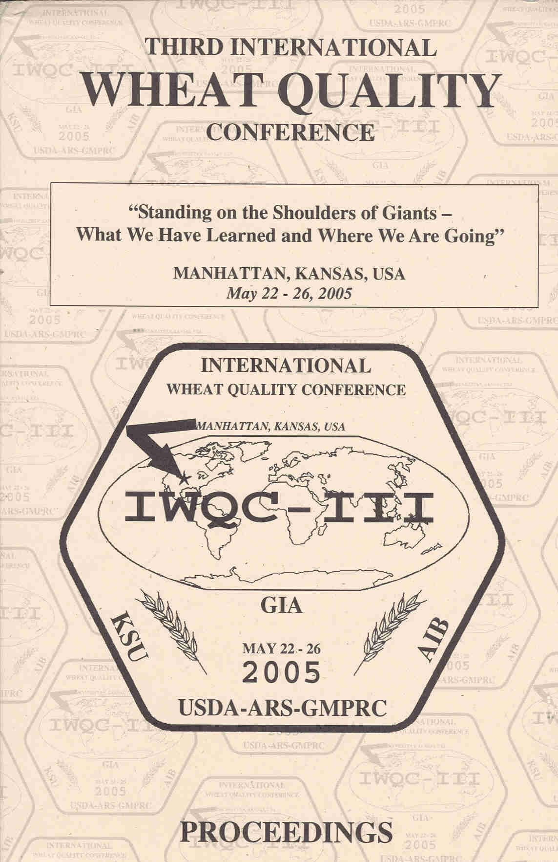 International Wheat Quality Conference Proceedings Iwqciii Natural Sciences