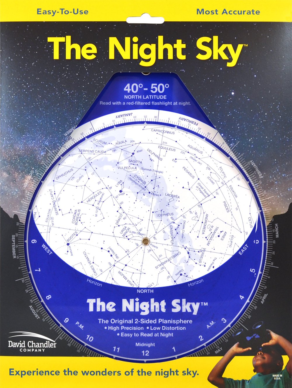 The Night Sky Planisphere 40°-50°N (Small Plastic) Natural Sciences