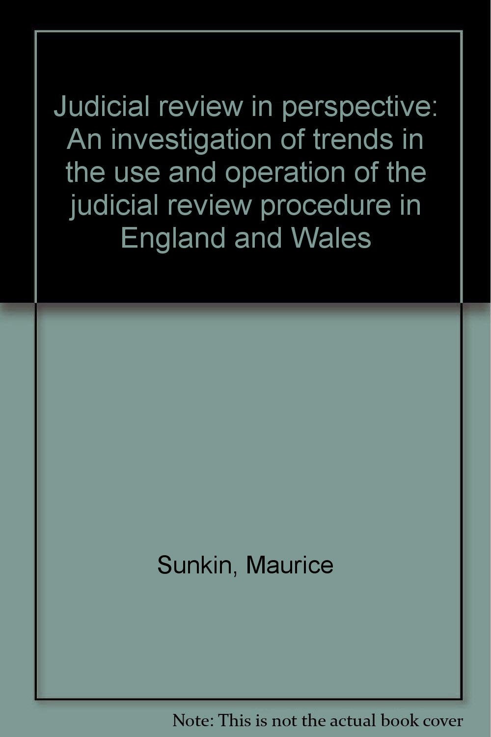 Judicial review in perspective: An investigation of trends in the use and operation of the judicial review procedure in England and Wales book