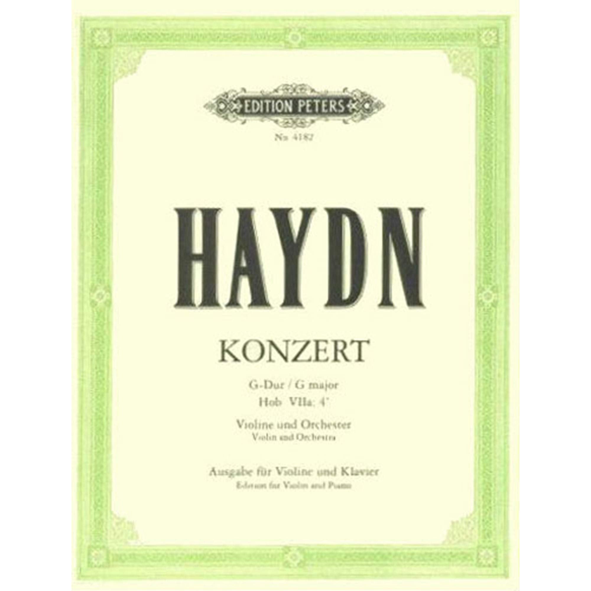 Franz Joseph Haydn: Concerto No.2 In G Hob.VIIa:324 (Edition Peters). Für Violine, Klavierbegleitung Sheet Music