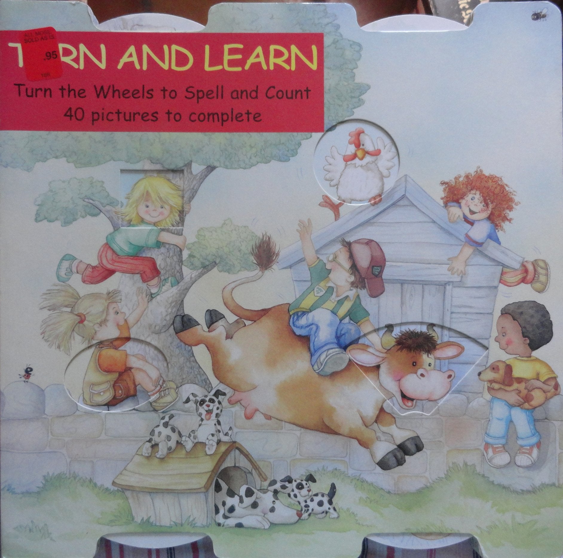 Turn and Learn: Turn the Wheels to Spell and Count, 40 Pictures to Complete Books