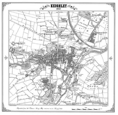 Keighley 1852 Map (Heritage Cartography Victorian Town Map Series) Geology & Geography