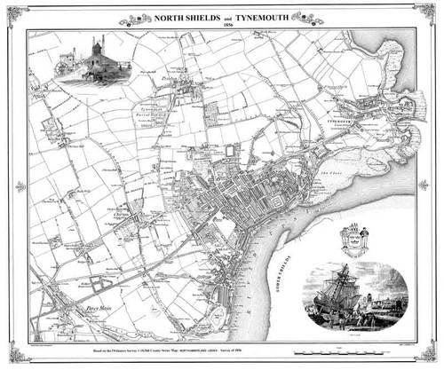 North Shields and Tynemouth 1856 Map (Heritage Cartography Victorian Town Map Series) Geology & Geography