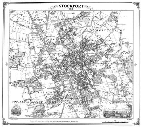 Stockport 1845 Map (Heritage Cartography Victorian Town Map Series) Leisure, Home & Garden