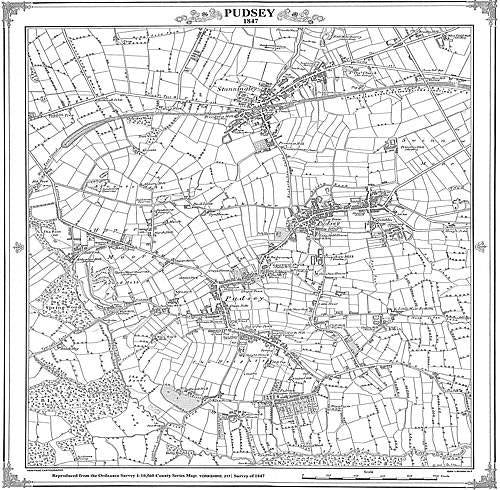 Pudsey 1847 Map (Heritage Cartography Victorian Town Map Series) Geology & Geography