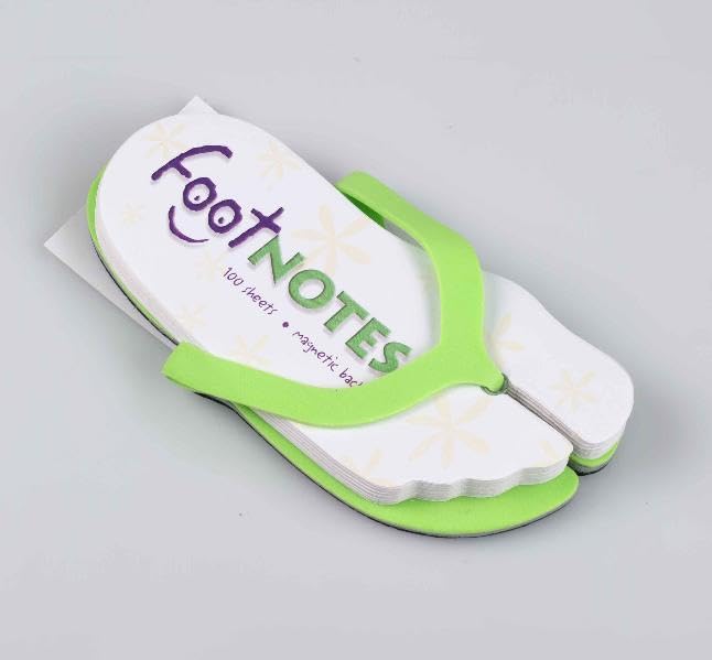 Footnotes Notepad - Grün: FlipFlop mit 100 Footnotes zum Abreissen, magnetische Sohle General education