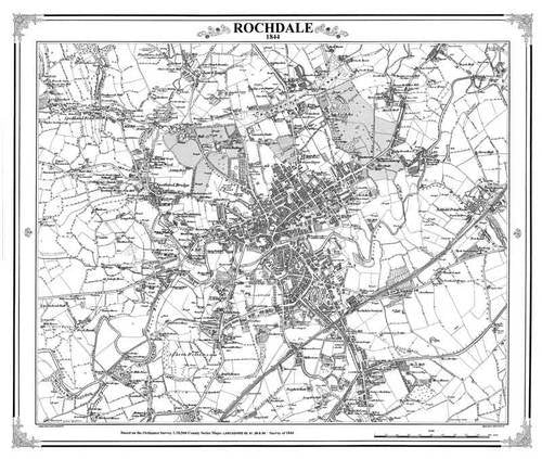 Rochdale 1844 Map (Heritage Cartography Victorian Town Map Series) Travel