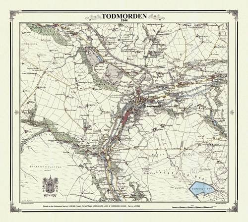 Todmorden 1844 Map (Heritage Cartography Victorian Town Map Series) Travel