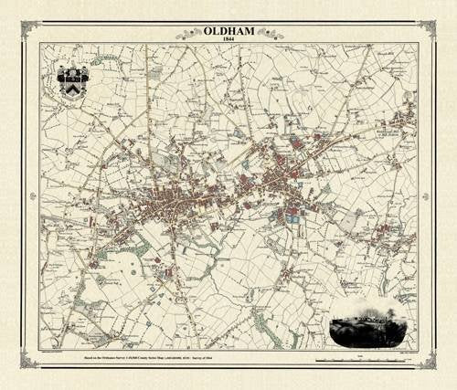 Oldham 1844 Map (Heritage Cartography Victorian Town Map Series) Politics & History