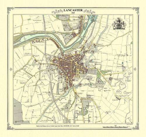Lancaster 1845 Map (Heritage Cartography Victorian Town Map Series) Politics & History