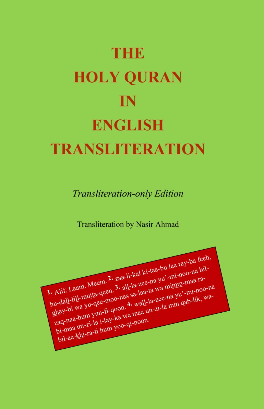 The Holy Quran in English Transliteration Religion & Esotericism