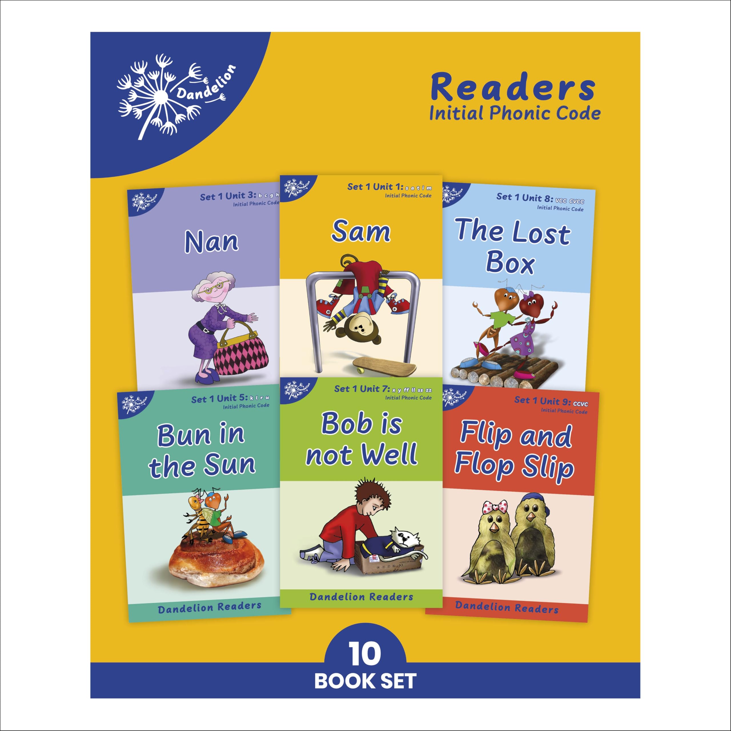 Phonic Books Dandelion Readers Set 1 Units 1-10: Sounds of the alphabet and adjacent consonants book