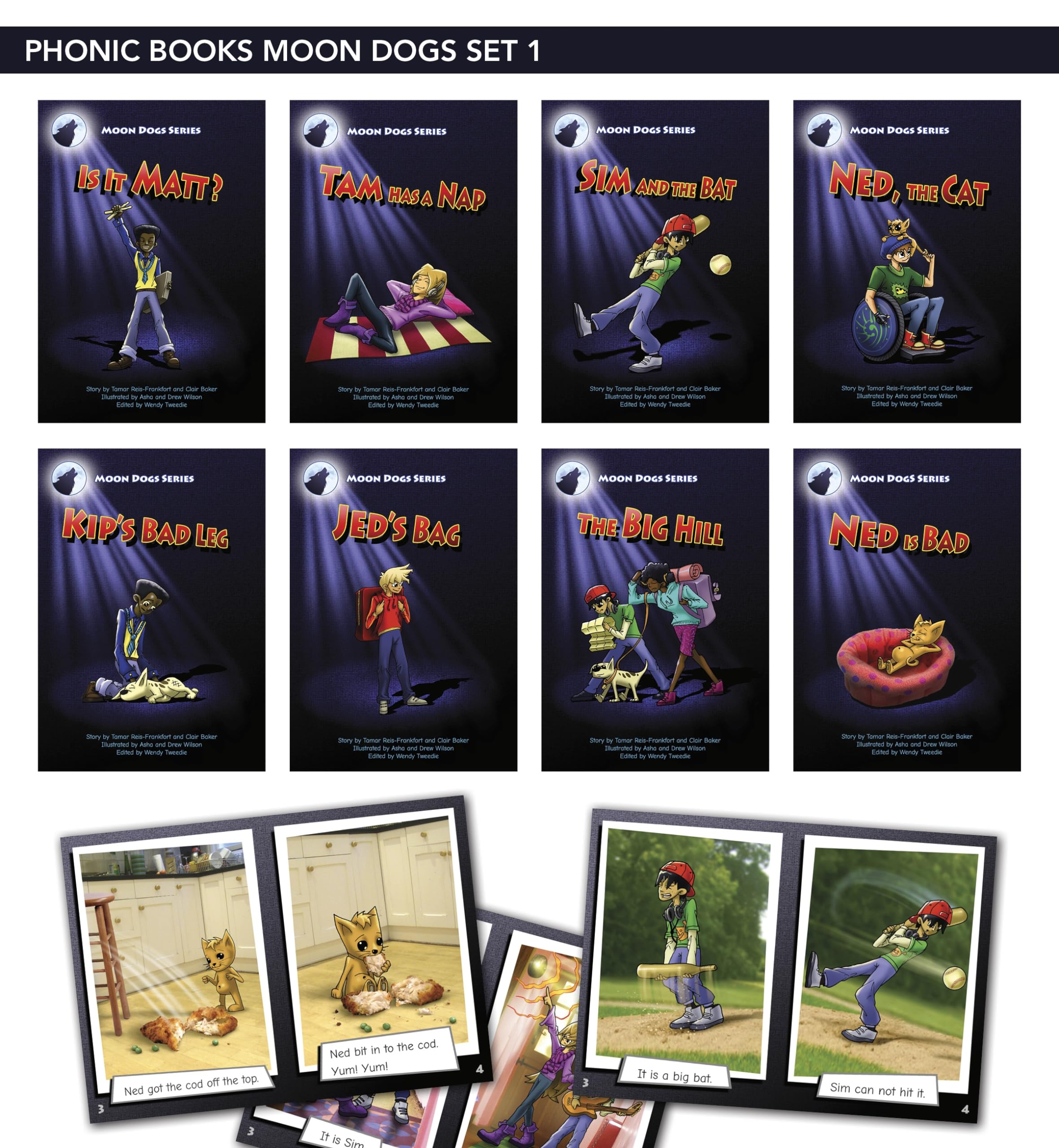 Phonic Books Moon Dogs Set 1: Sounds of the alphabet (Phonic Books Catch Up Readers) Novels & Short Stories