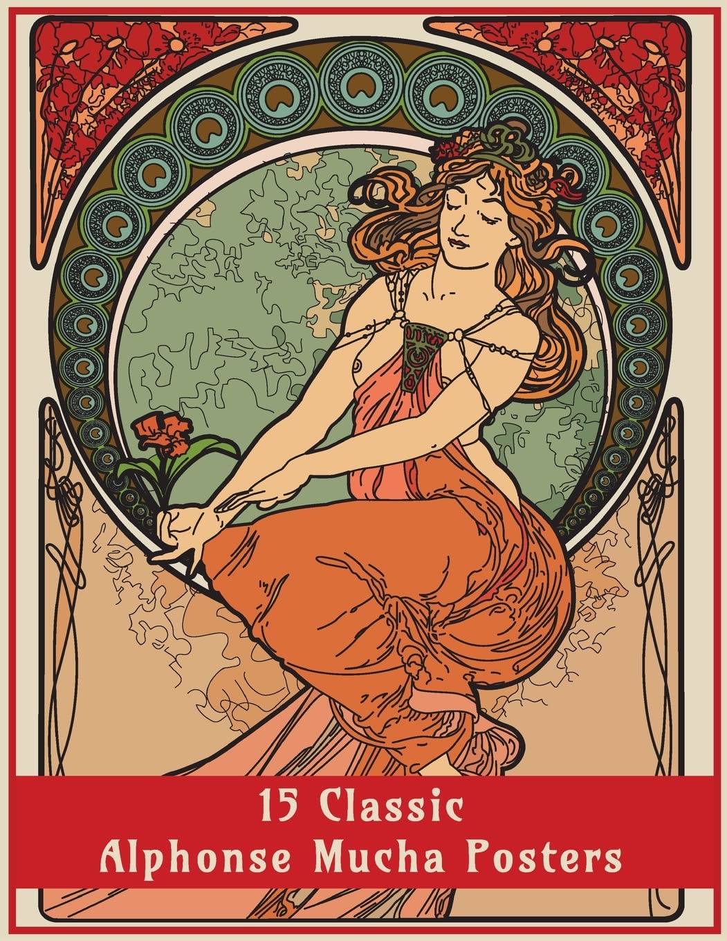 15 Classic Alphonse Mucha Posters: An Art Nouveau Coloring Book book