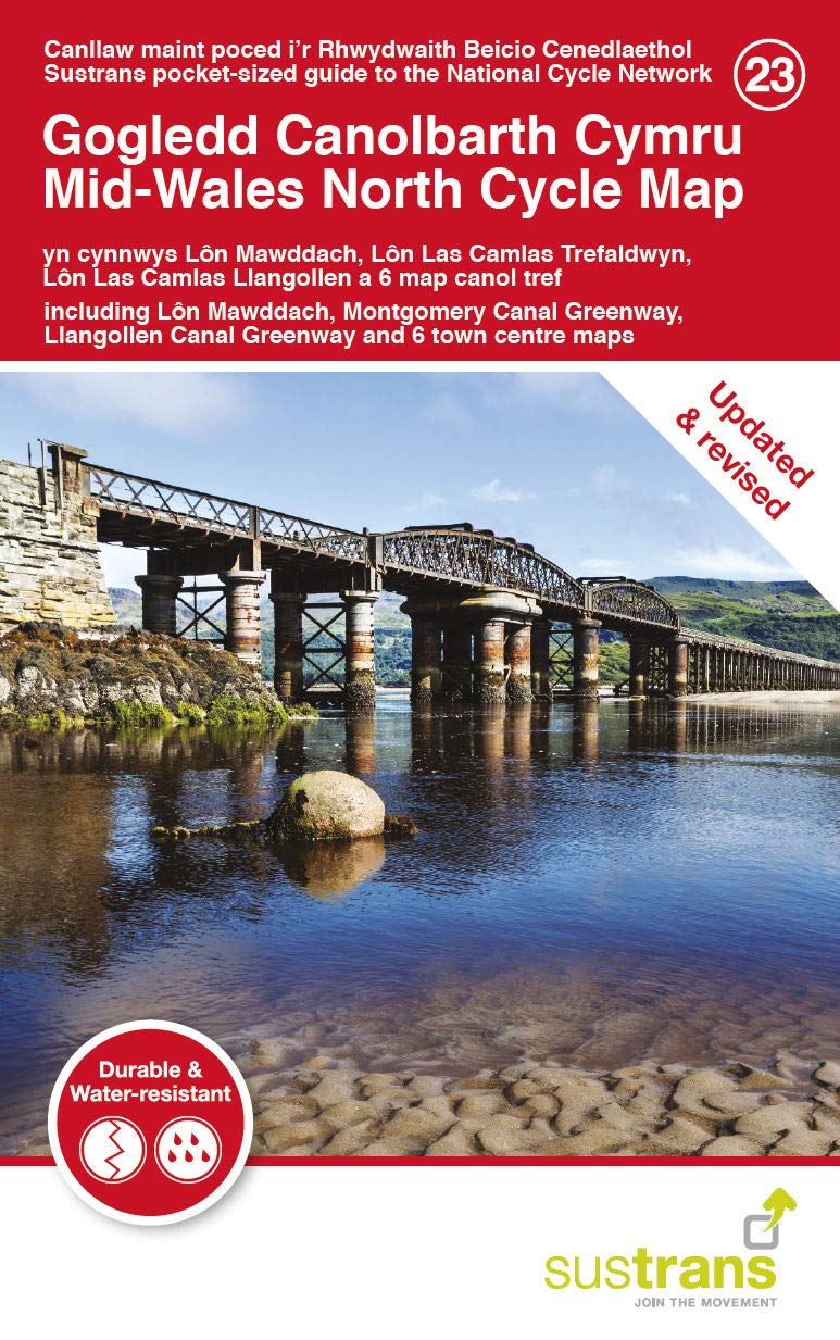 Mid-Wales North Cycle Map 23: including Lon Mawddach, Montgomery Canal Greenway, Llangollen Canal Greenway and 6 town centre maps Leisure, Home & Garden
