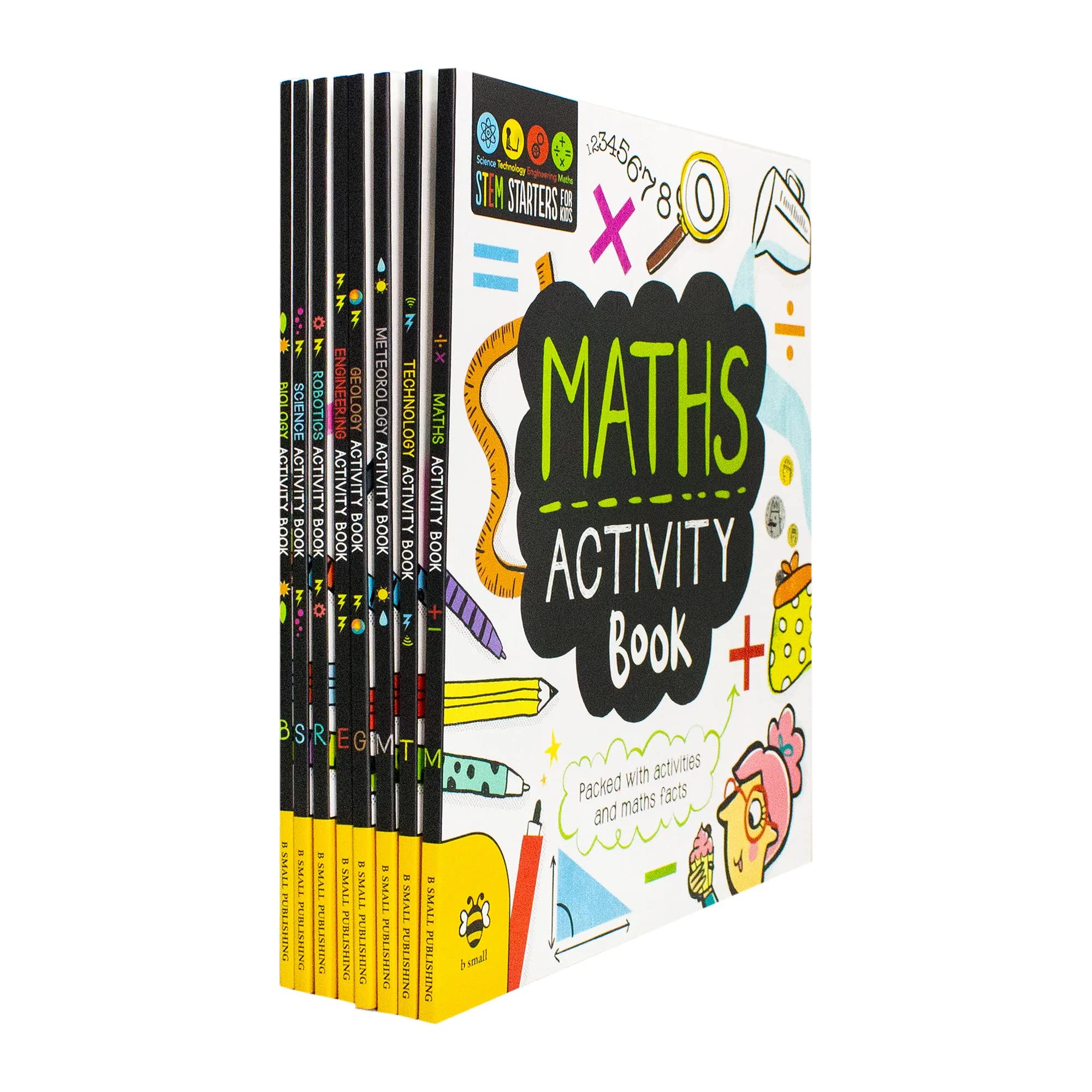 STEM Starters for Kids 8 Activity Books Collection Set (Science, Robotics, Geology, Technology, Biology, Meteorology, Engineering & Maths) Education