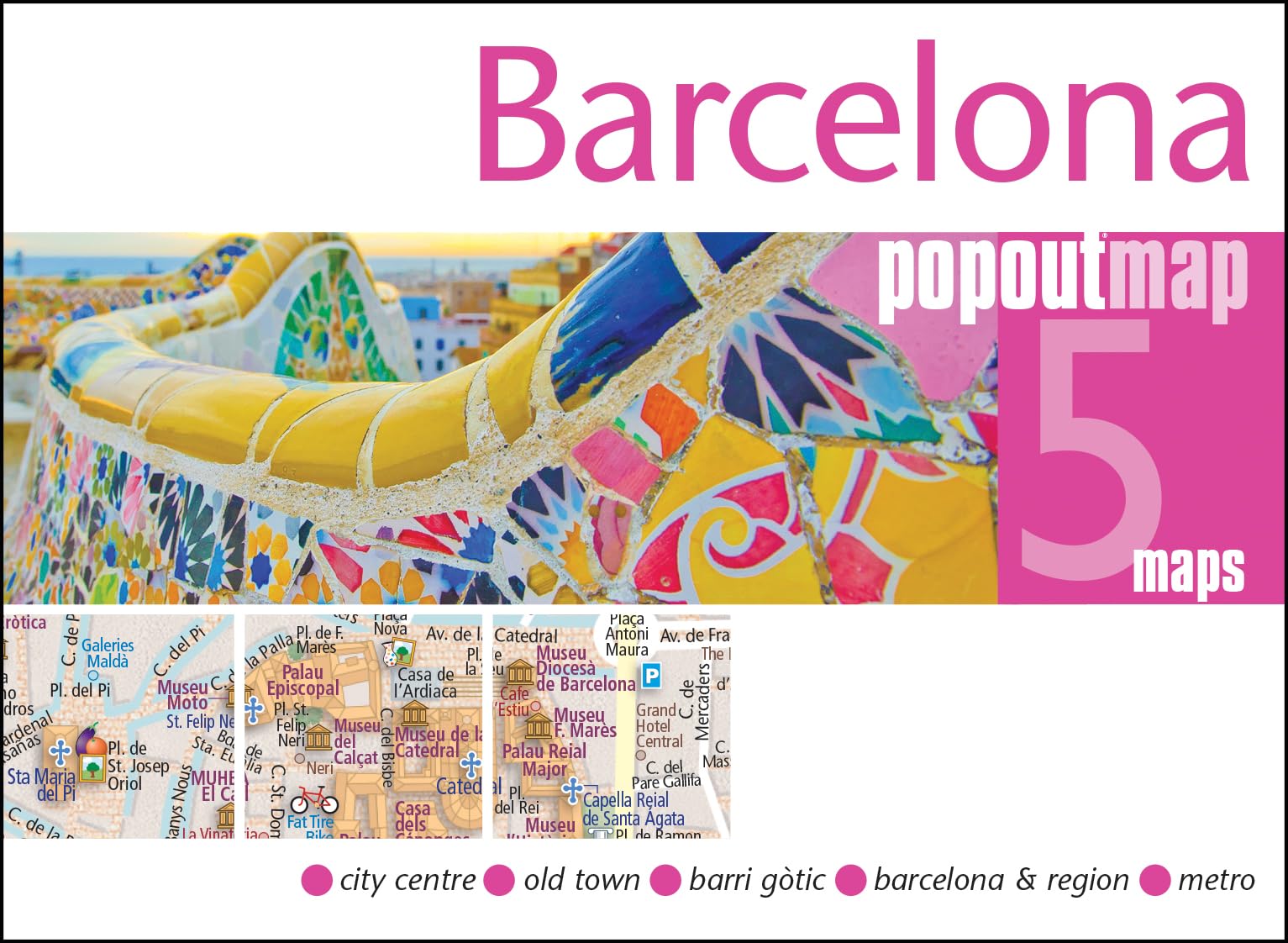 Barcelona Double: Pocket size, pop up map of Barcelona city centre (Popout Maps) Leisure, Home & Garden