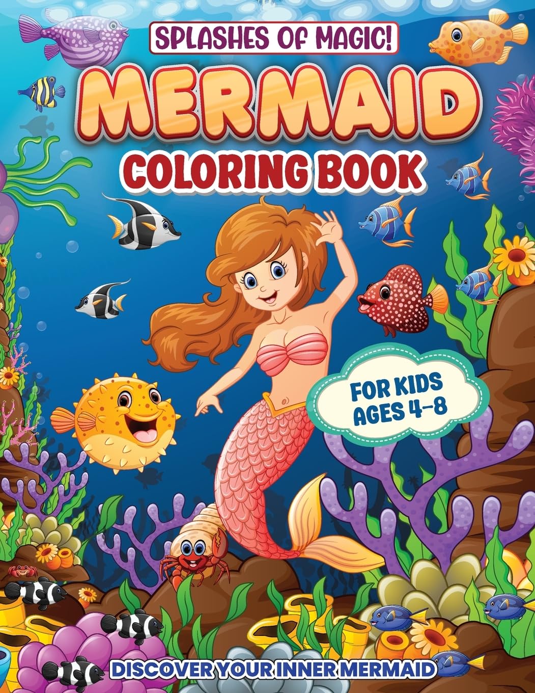 Splashes Of Magic! Mermaid Coloring Book For Kids Ages 4-8 Non-fiction