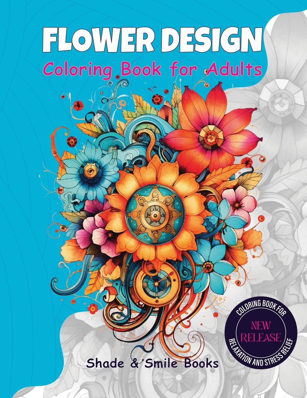 Flower Design Coloring Book for Adults Film, Art & Culture
