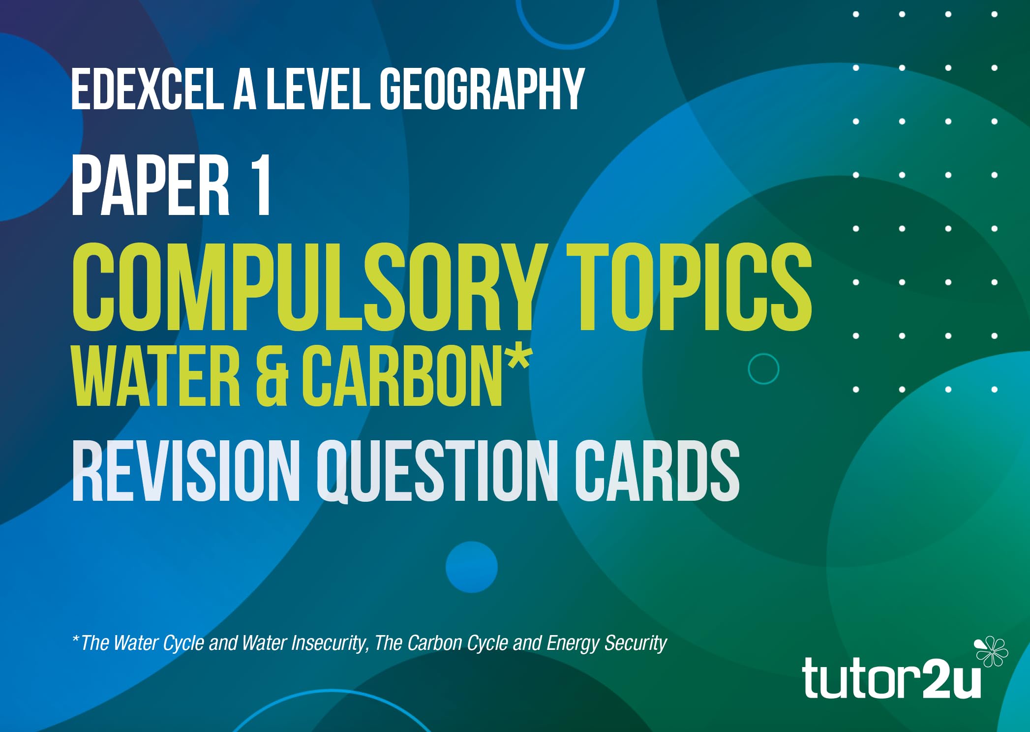Edexcel A Level Geography Paper 1 Compulsory Topics Water and Carbon Revision Question Cards Non-fiction