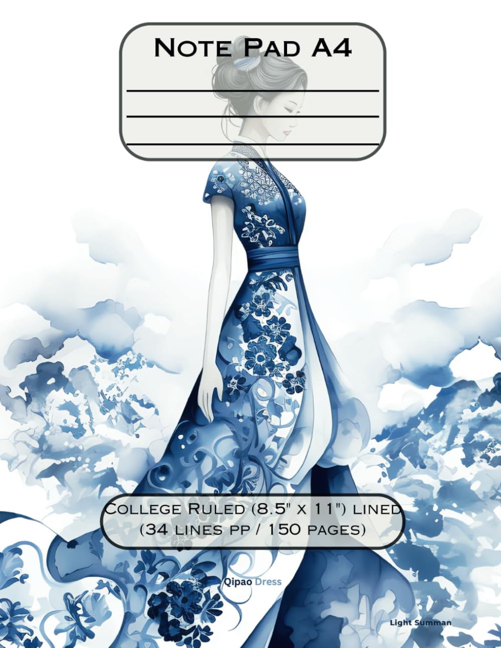 College Note Pad - Qipao Elegance: Qipao: Qipao Traditional Dress Themed Notebook: A4, College-Ruled, and 150 Pages Education & Training