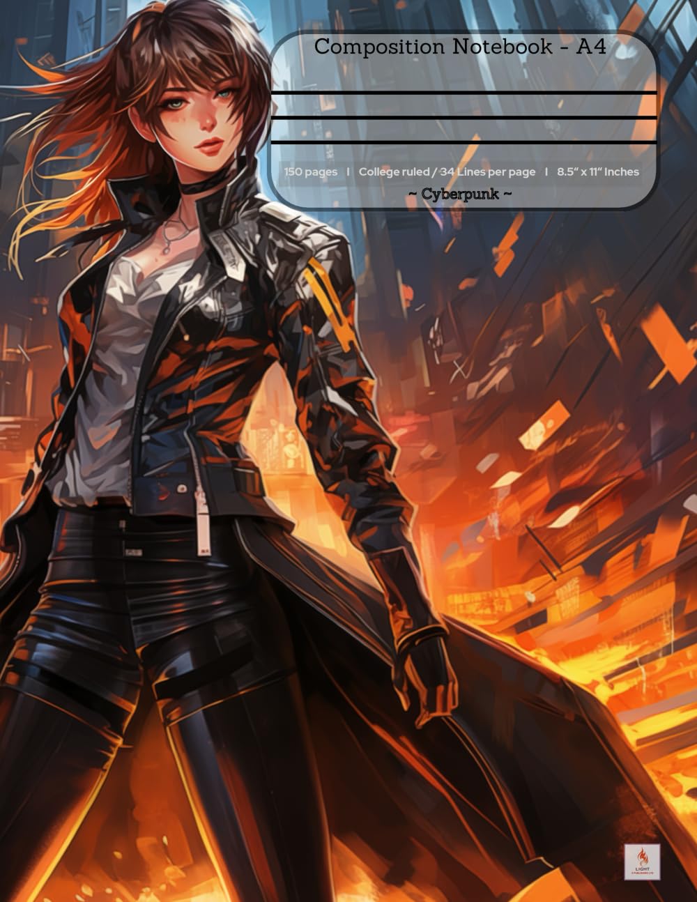 Composition Notebook College Ruled: Cyberpunk: Cyberpunk Illustration | Notebook, Journal for Personal, School, College, Office, Work | 150 Page | Lined & Margin | 8.5inch x 11inch Manga