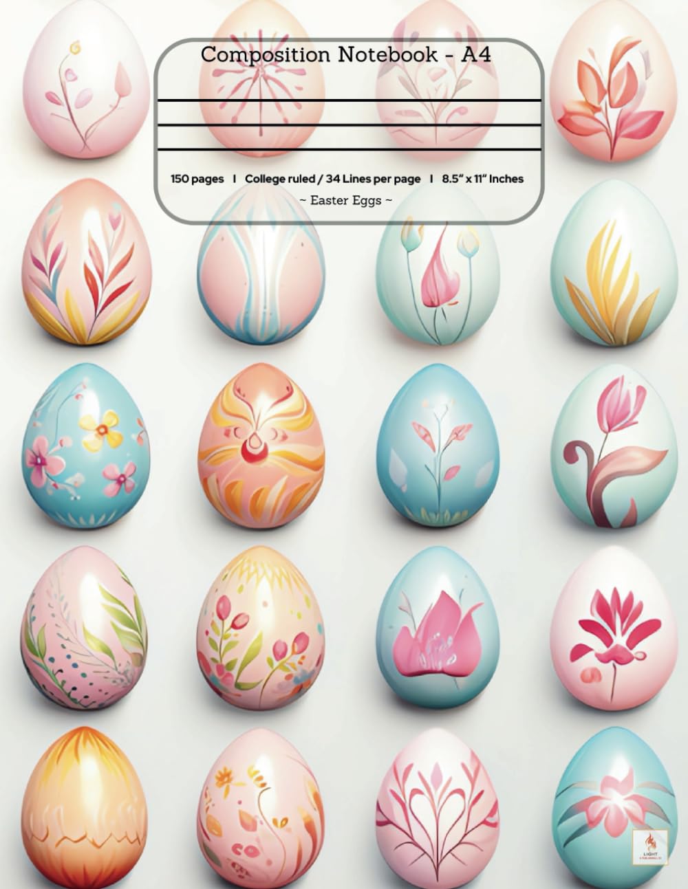 Composition Notebook College Ruled: Easter Eggs: Easter Eggs Illustration | Notebook, Journal for Personal, School, College, Office, Work | 150 Page | Lined & Margin | 8.5inch x 11inch Film, Art & Culture