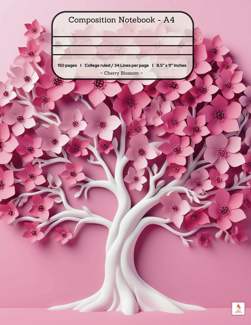 Composition Notebook College Ruled: Cherry Blossom: Cherry Blossom Illustration | Notebook, Journal for Personal, School, College, Office, Work | 150 Page | Lined & Margin | 8.5inch x 11inch Education & Training