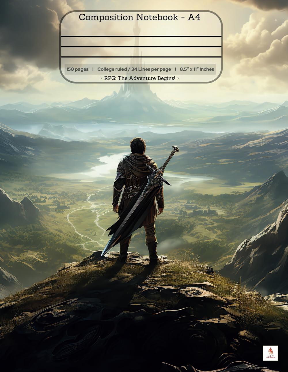 Composition Notebook College Ruled: RPG – The Adventure Begins: Epic Adventure Illustration | Notebook, Journal for Personal, School, College, Office, ... 150 Page | Lined & Margin | 8.5inch x 11inch Manga
