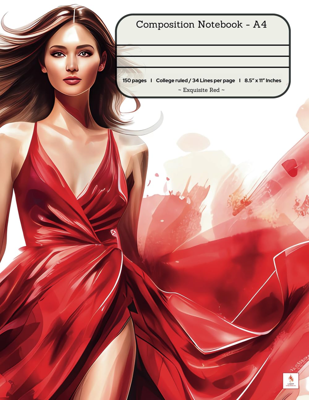 Composition Notebook College Ruled: Exquisite Red (dress): Exquisite Red (dress) Illustration | Notebook, Journal for Personal, School, College, ... 150 Page | Lined & Margin | 8.5inch x 11inch Film, Art & Culture