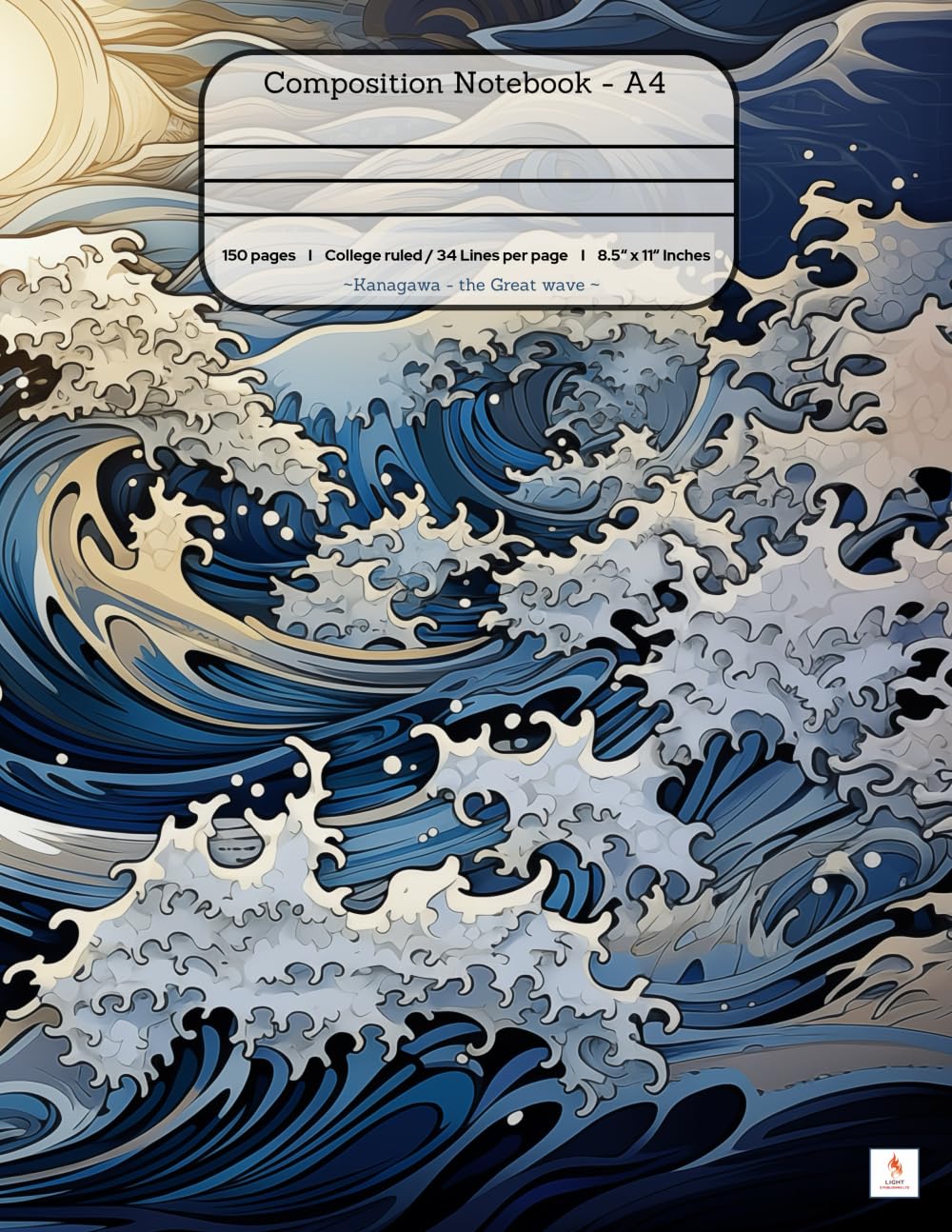Composition Notebook College Ruled: Kanagawa waves: Kanagawa Waves Illustration | Notebook, Journal for Personal, School, College, Office, Work | 150 Page | Lined & Margin | 8.5inch x 11inch Education & Training