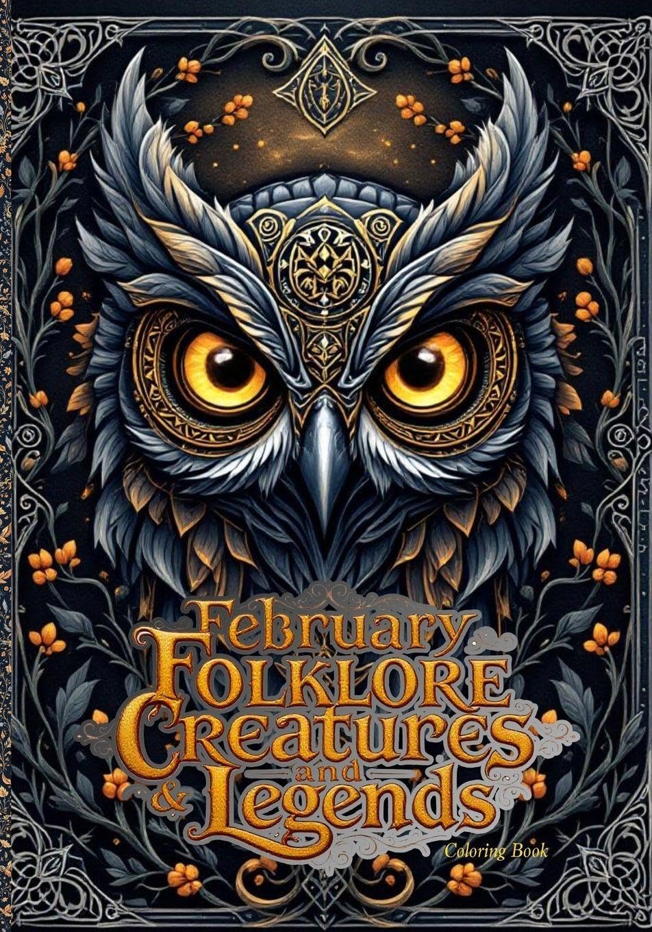 February Folklore Creatures and Legends Coloring Book Social Sciences