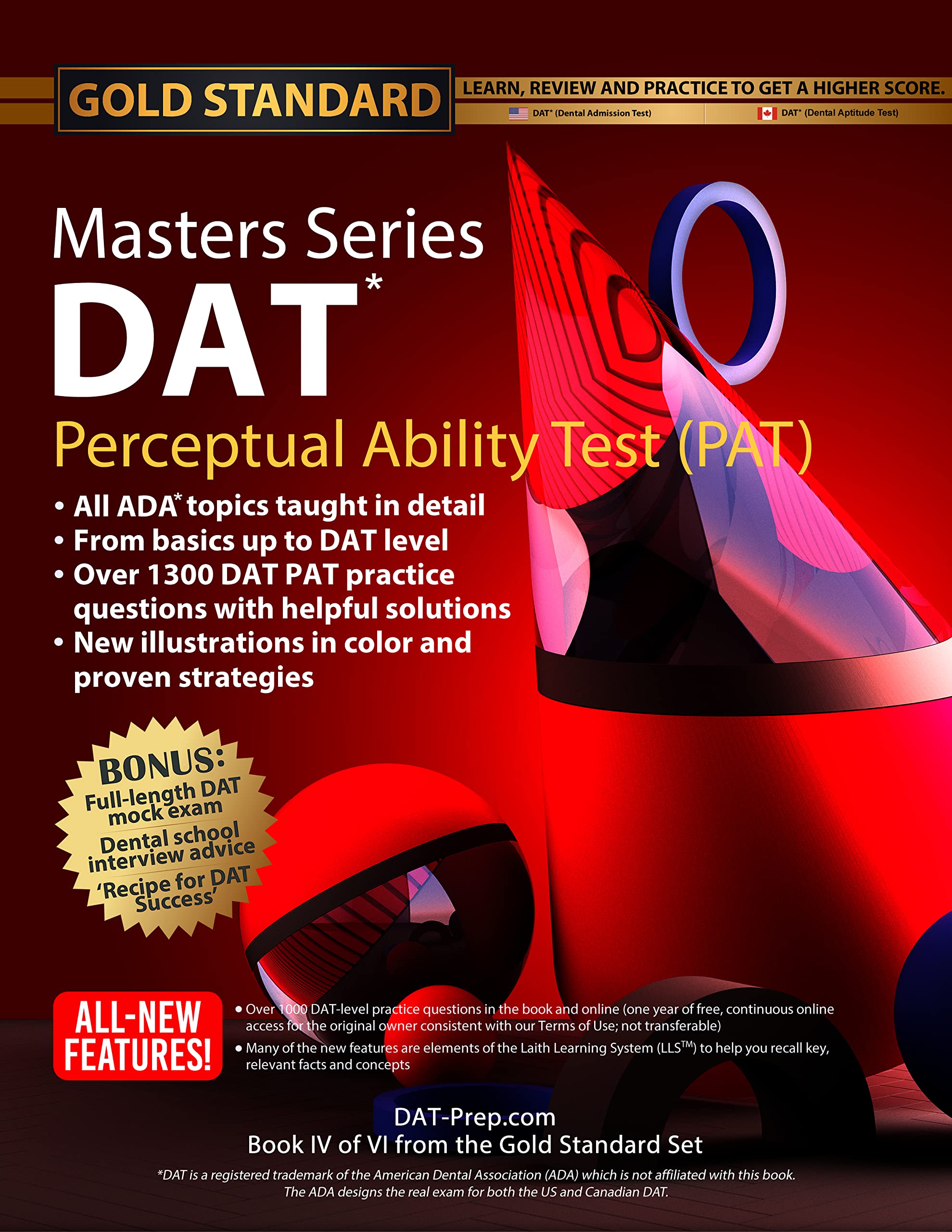 Dat Masters Series Perceptual Ability Test: Strategies and Practice for the Dental Admission Test Pat, Dental School Interview Advice by Gold Standard Dat Learning & Reference