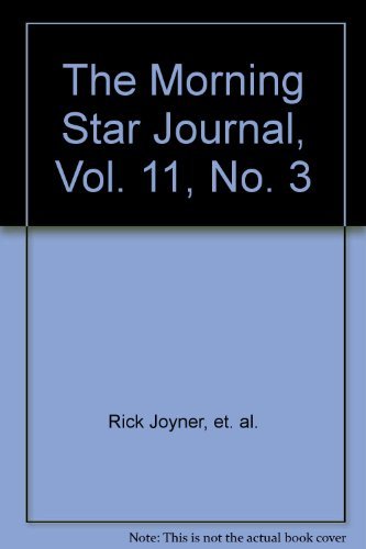 The Morning Star Journal, Vol. 11, No. 3 Books
