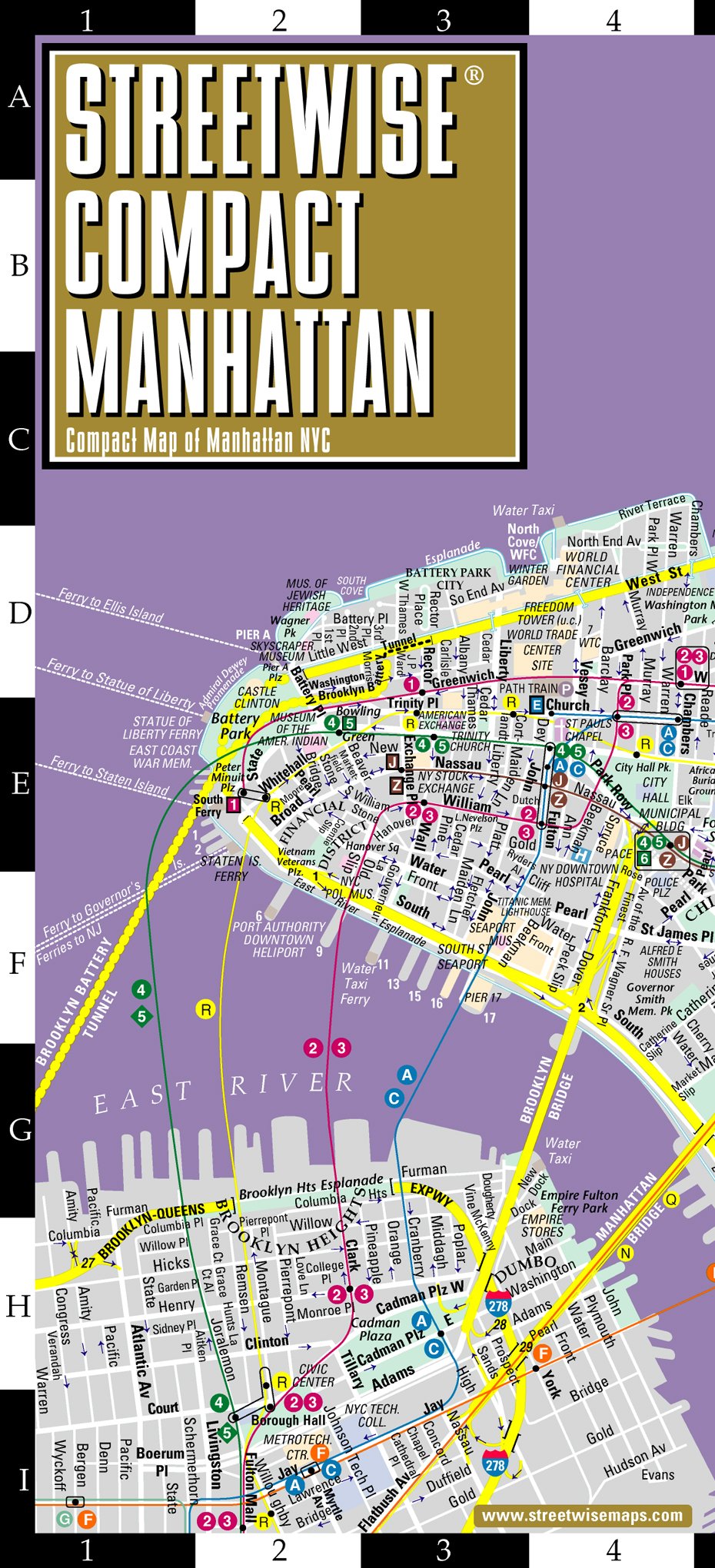 Streetwise Compact Manhattan: About the Size of a Check Book Cover When Folded Maps & Plans