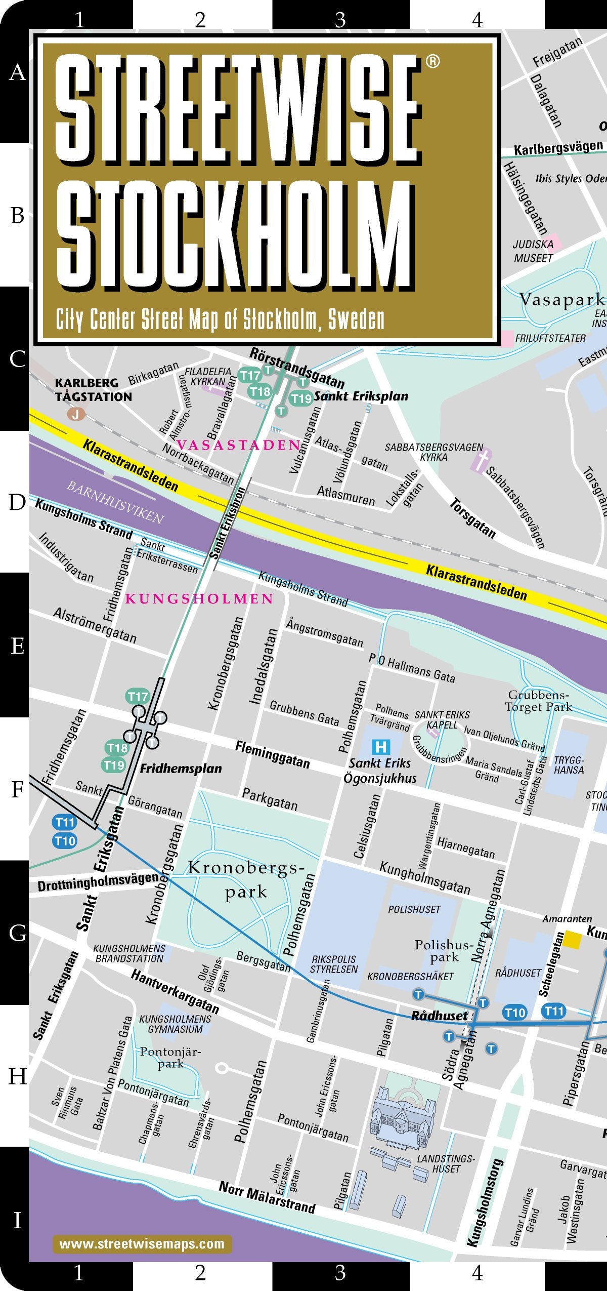 Streetwise Stockholm: City Center Street Map of Stockholm Sweden Maps & Plans