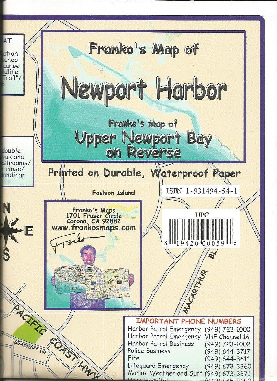 Franko's Map of Newport Harbor & Upper Newport Bay Maps & Plans