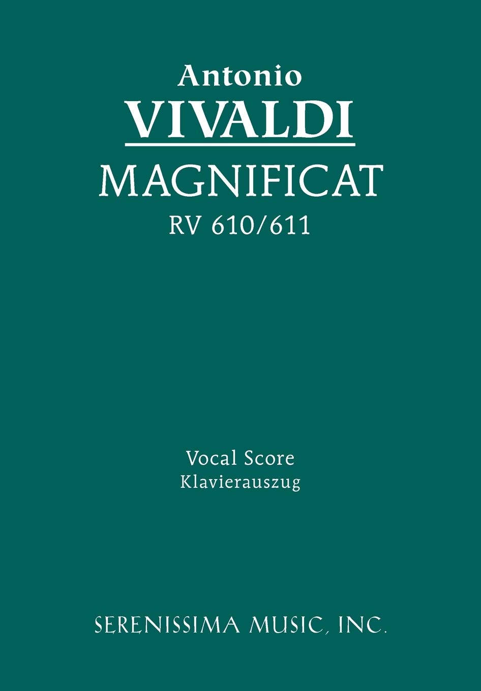 Magnificat, RV 610/611: Vocal score book