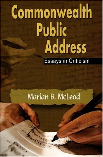 Commonwealth Public Address: Essays in Criticism General education