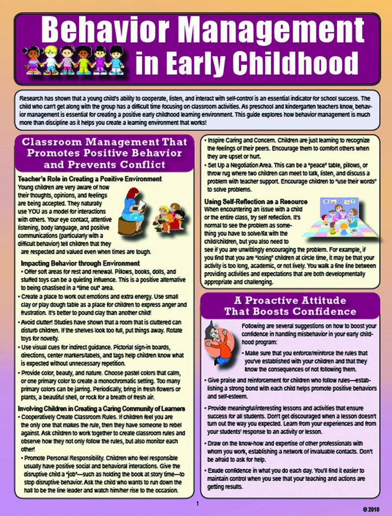 Behavior Management in Early Childhood: Guidance & Activities That Work Books